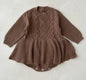 Baby Girls Knitted Bodysuit Long Sleeve Ruffled