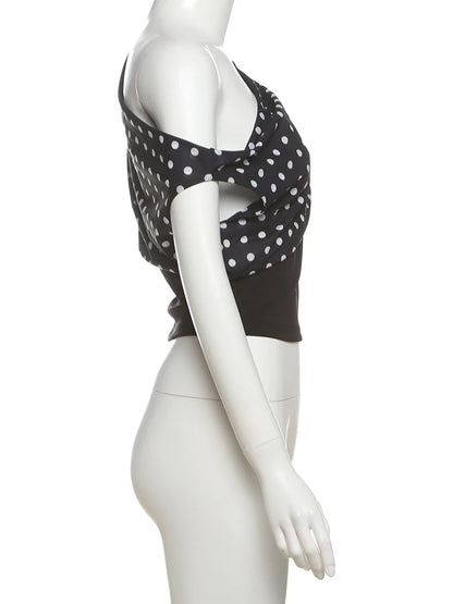 Polka Dots Print Women Trend Off Shoulder