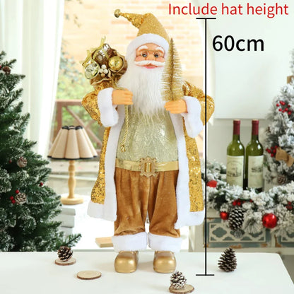 Large Standing Santa Figurine Doll Home Decoration