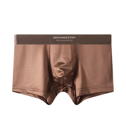 3Pcs Mens Luxury Ice Silk Satin Underwear Breathable Boxer