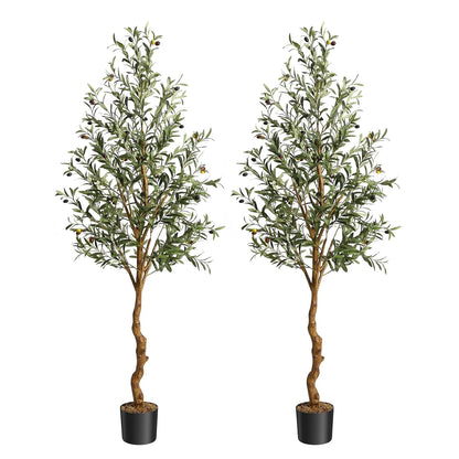 1Pc/2Pcs Artificial Olive Tree Fake Plastic Plants