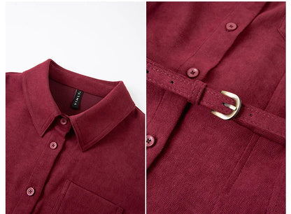 Woman Red Long Dress French Style Vintage