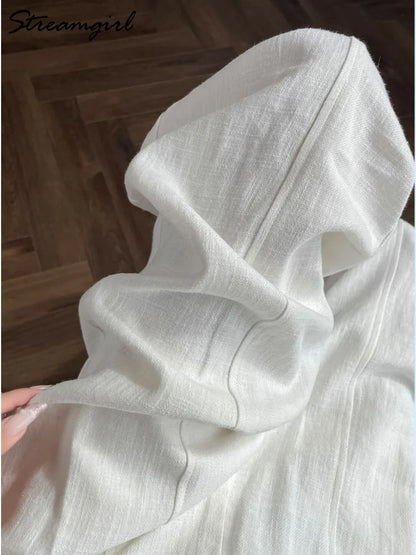 White Pants For Women Cotton Formal High Waist