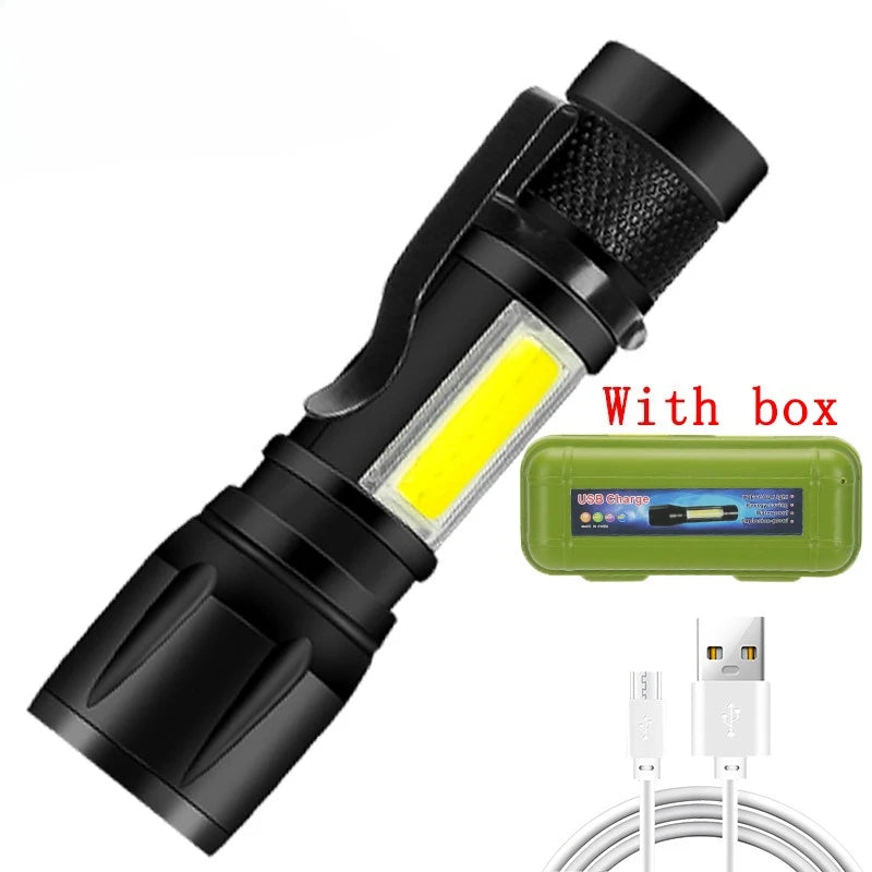 Rechargeable LED Flashlight Zoomable Torch