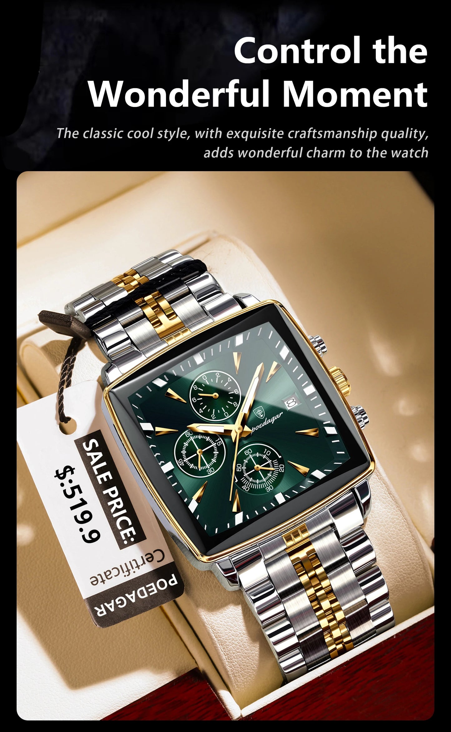 POEDAGAR Top Luxury Male Wristwatch Waterproof