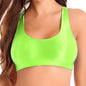 Glossy Womens Mid Waist Gym Fitness Yoga