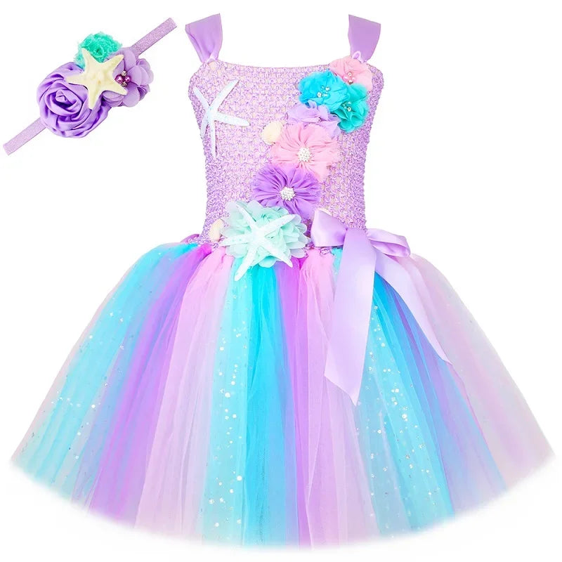 Princess Mermaid Tutu Dresses Costume for Kids