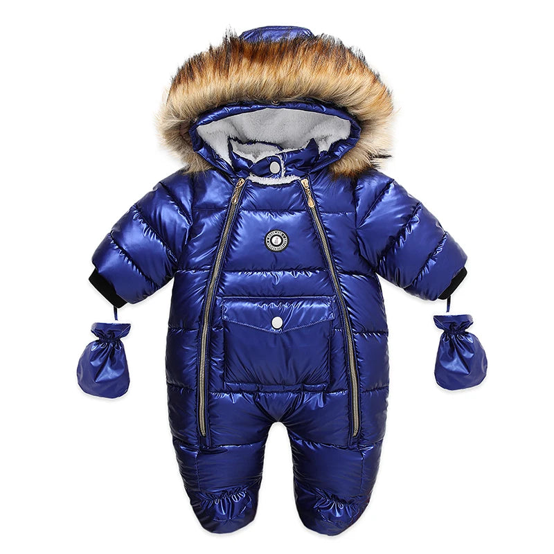 Boy/Girl Newborn Romper Thicken Waterproof Snowsuit Hoodied