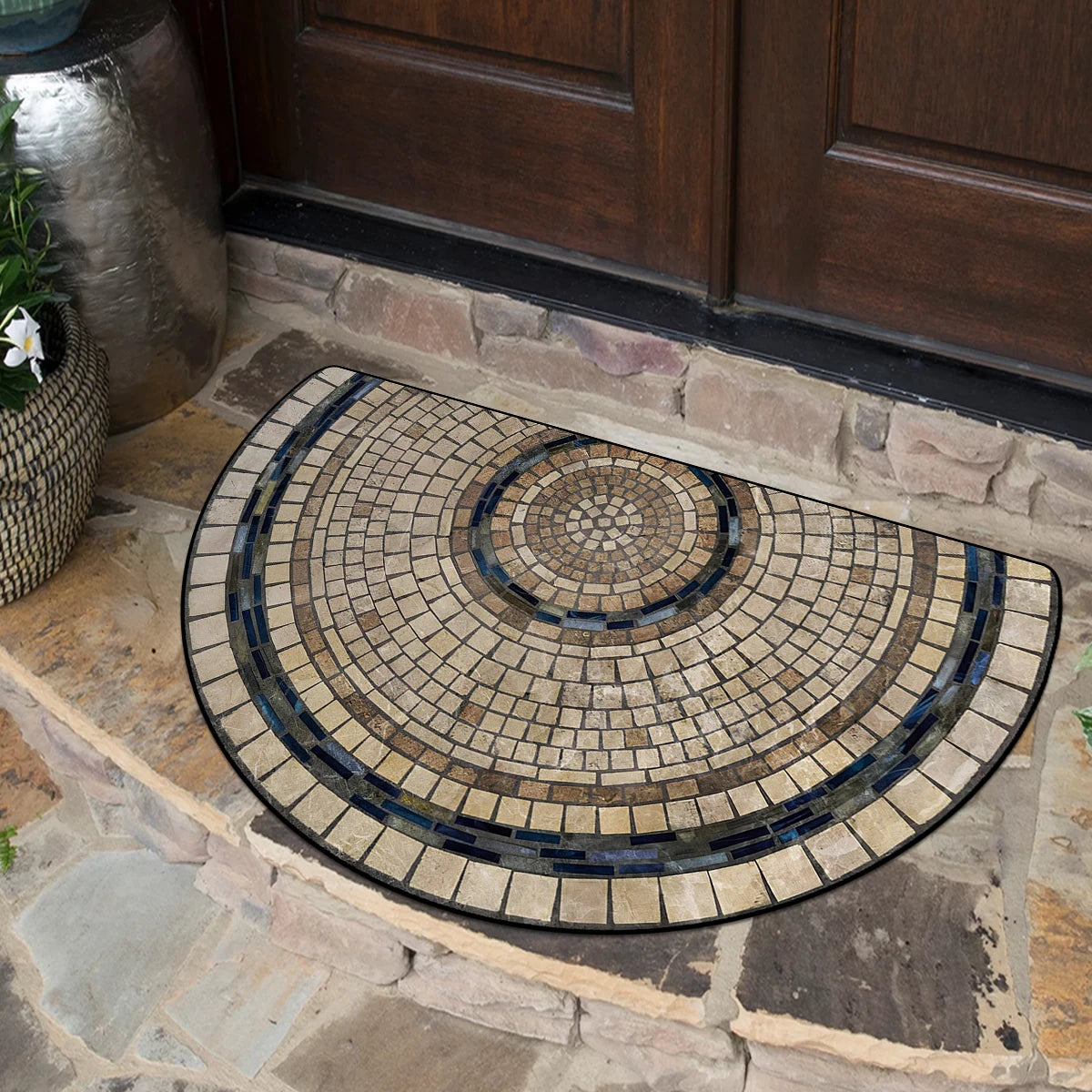 Semi-circular Carpet Outdoor Rug Modern Art