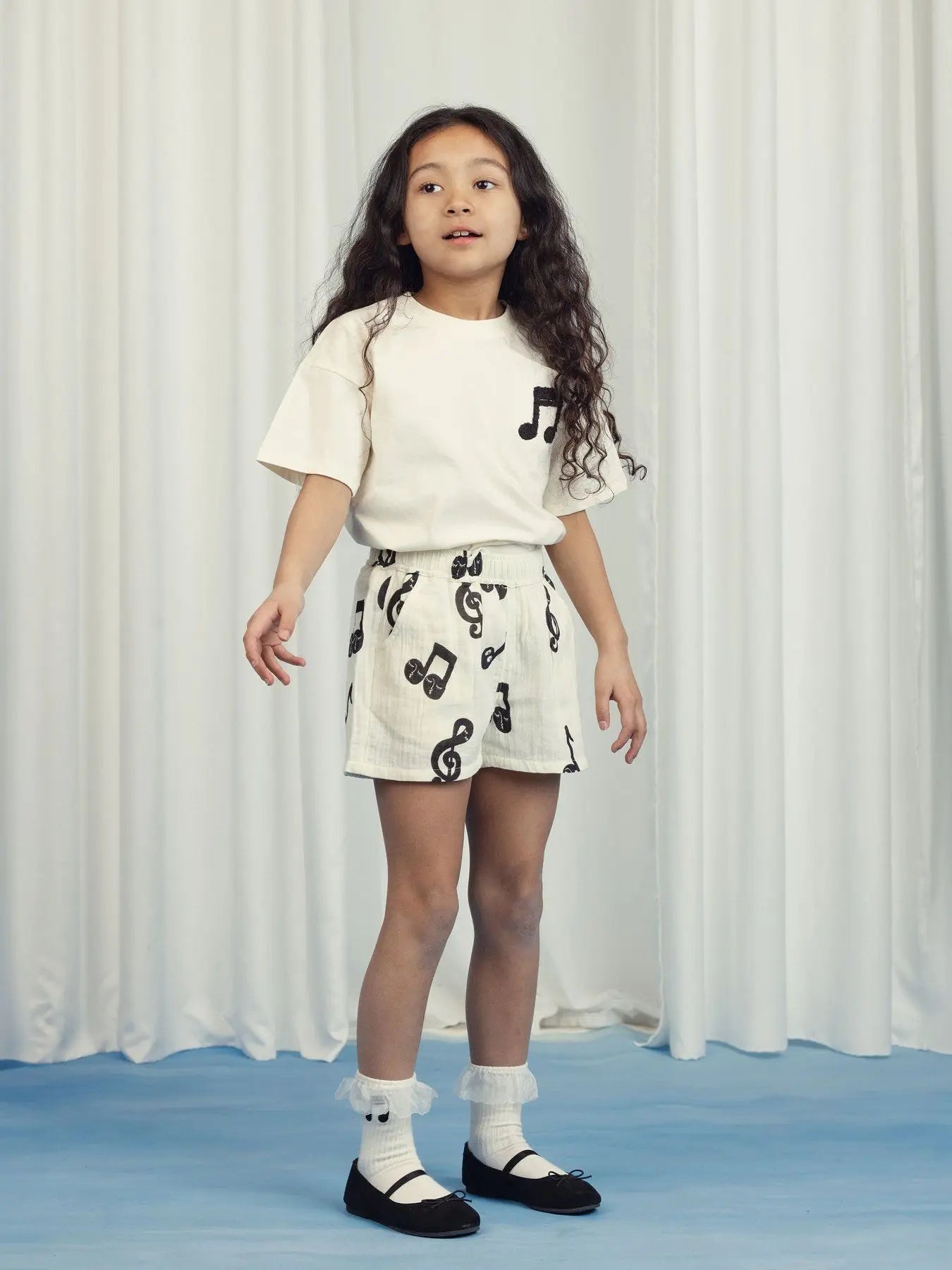 Nordic Style Music Symbol Printed Dress Sweatershirt