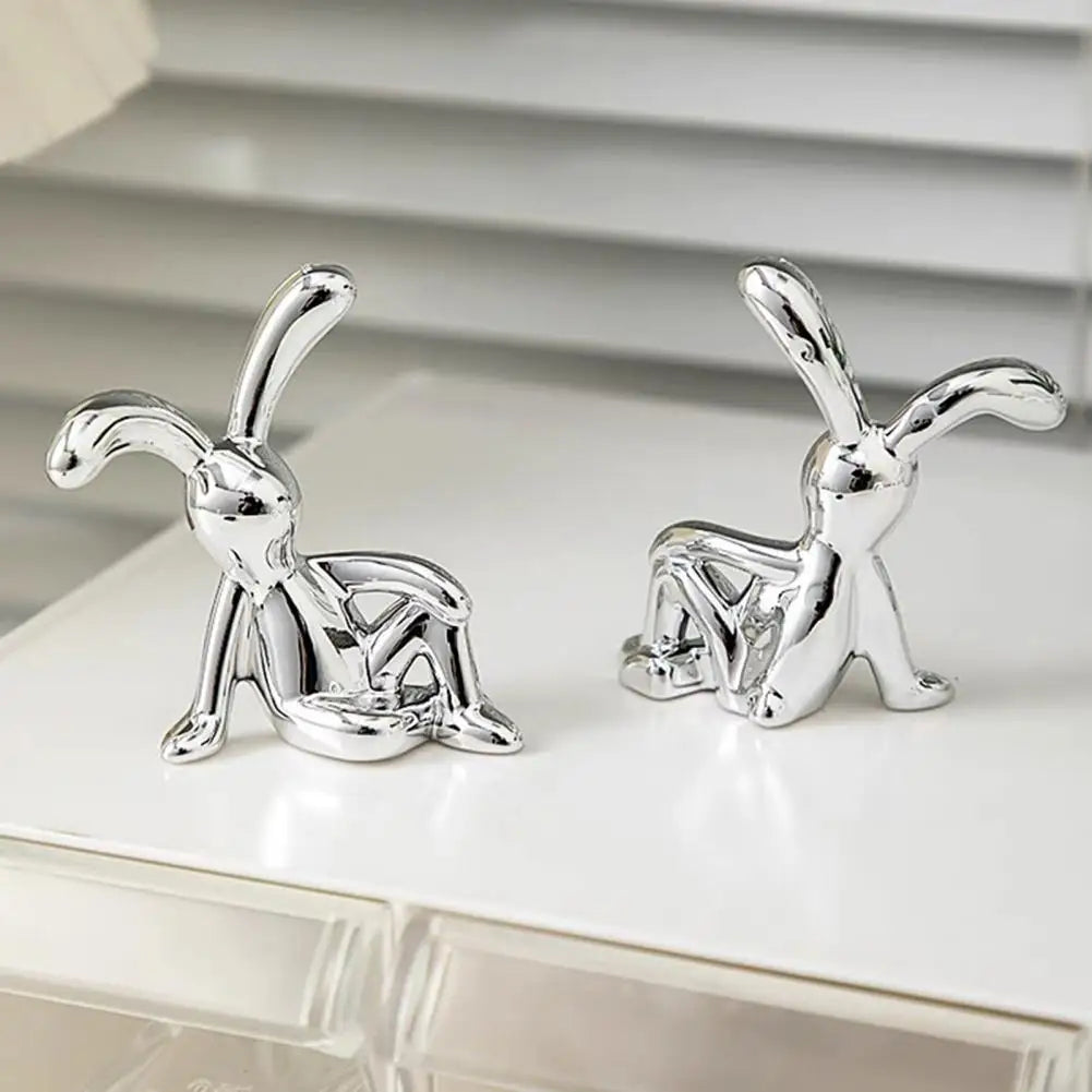 Adorable Long Ear Bunny Figurines Models