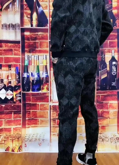 Mens Zipper Hoodie Tracksuit Jacket+Sweatpants