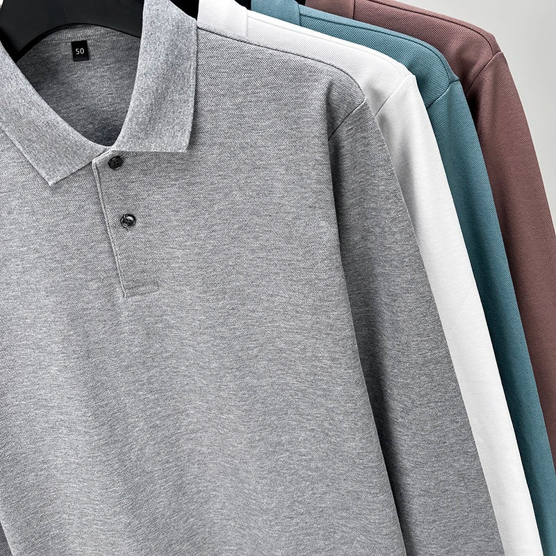 Men Polo Shirt, Leisure Long Sleeve, Breathable
