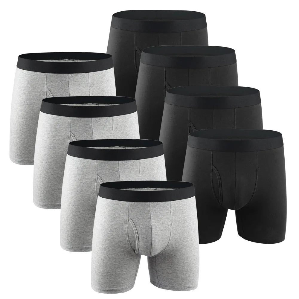 Mens Long Cotton Boxer Shorts Underwear