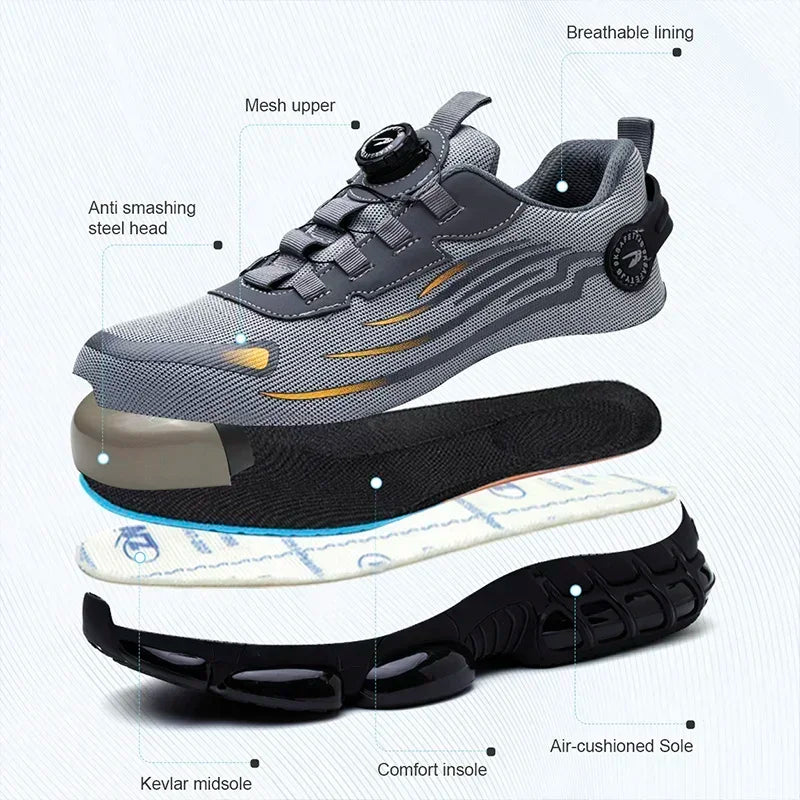 Safety Shoes Men Anti-smash Anti-puncture Work Shoes