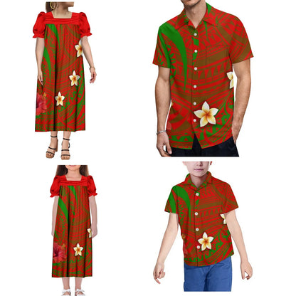 Mumu Dress Samoan Family Set Pacific Island Design