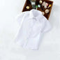 Boys Shirts White Long Sleeve Turn-down Collar