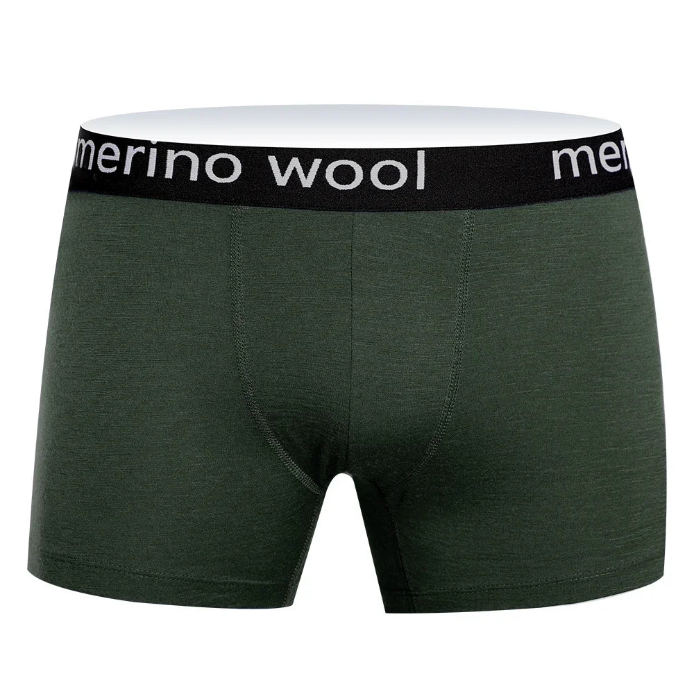 Mens Merino Wool Boxer Brief Breathable Fitness