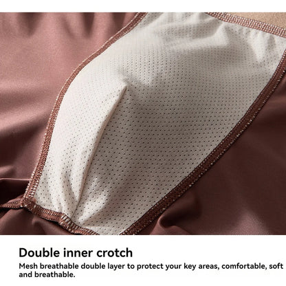 3PCS Luxury Silk Men's Breathable Double-layer Boxer