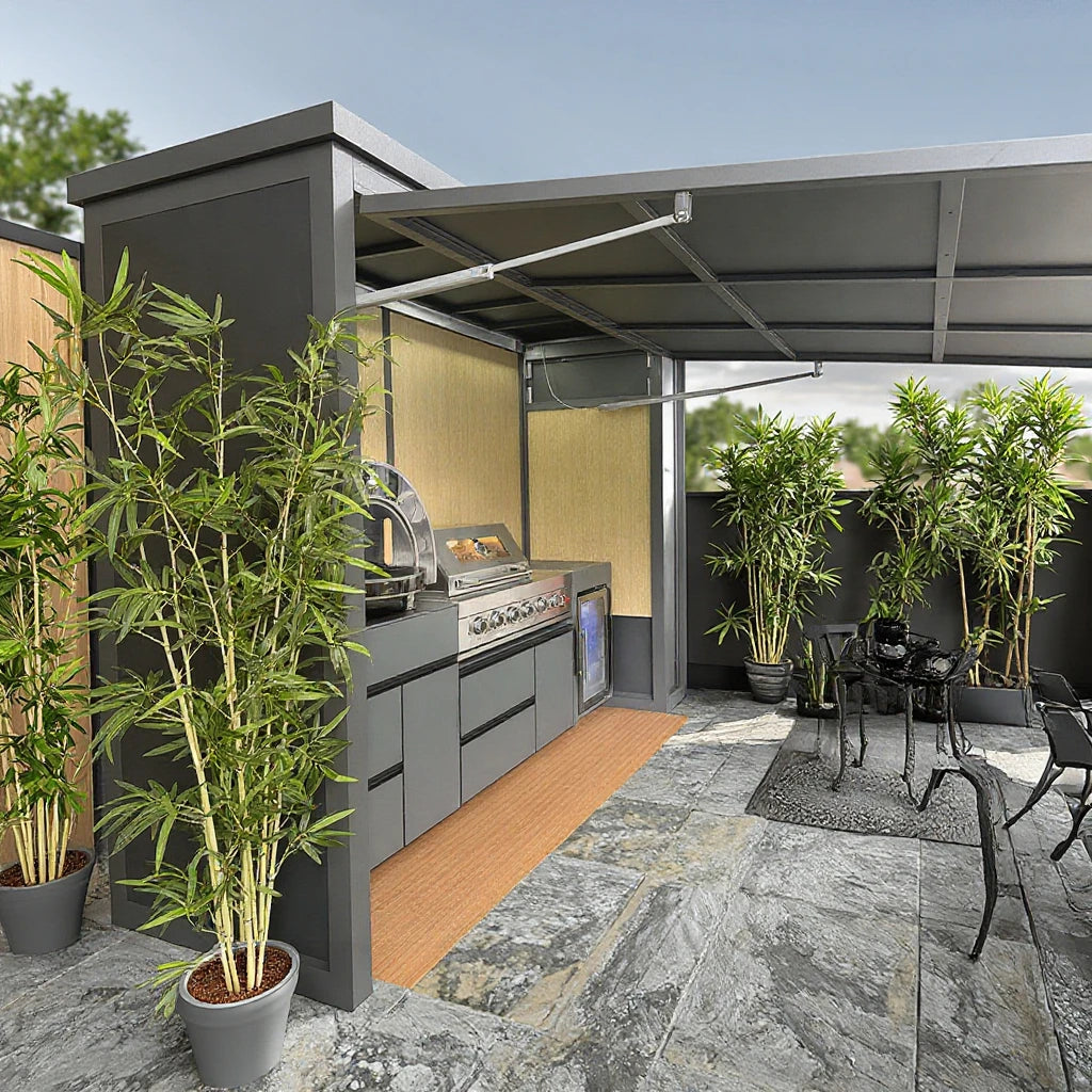 Black/grey Garden/patio Outdoor Bbq Kitchen Pod