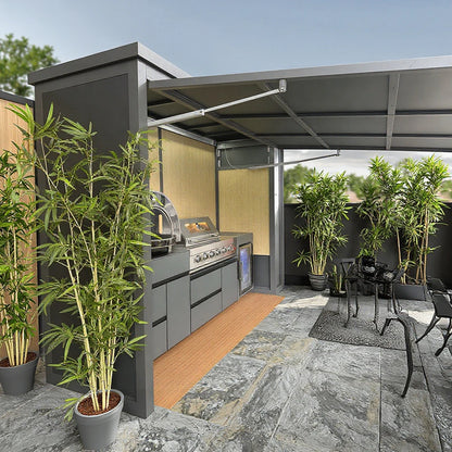 Black/grey Garden/patio Outdoor Bbq Kitchen Pod