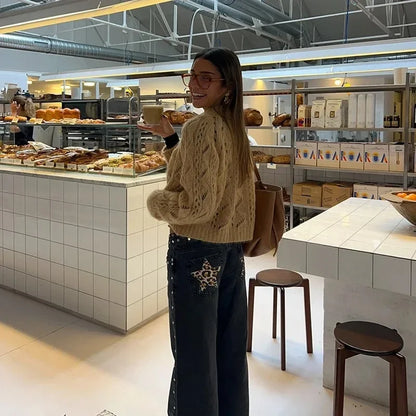 High Waist Street Unisex Fashion Printed Casual Jeans