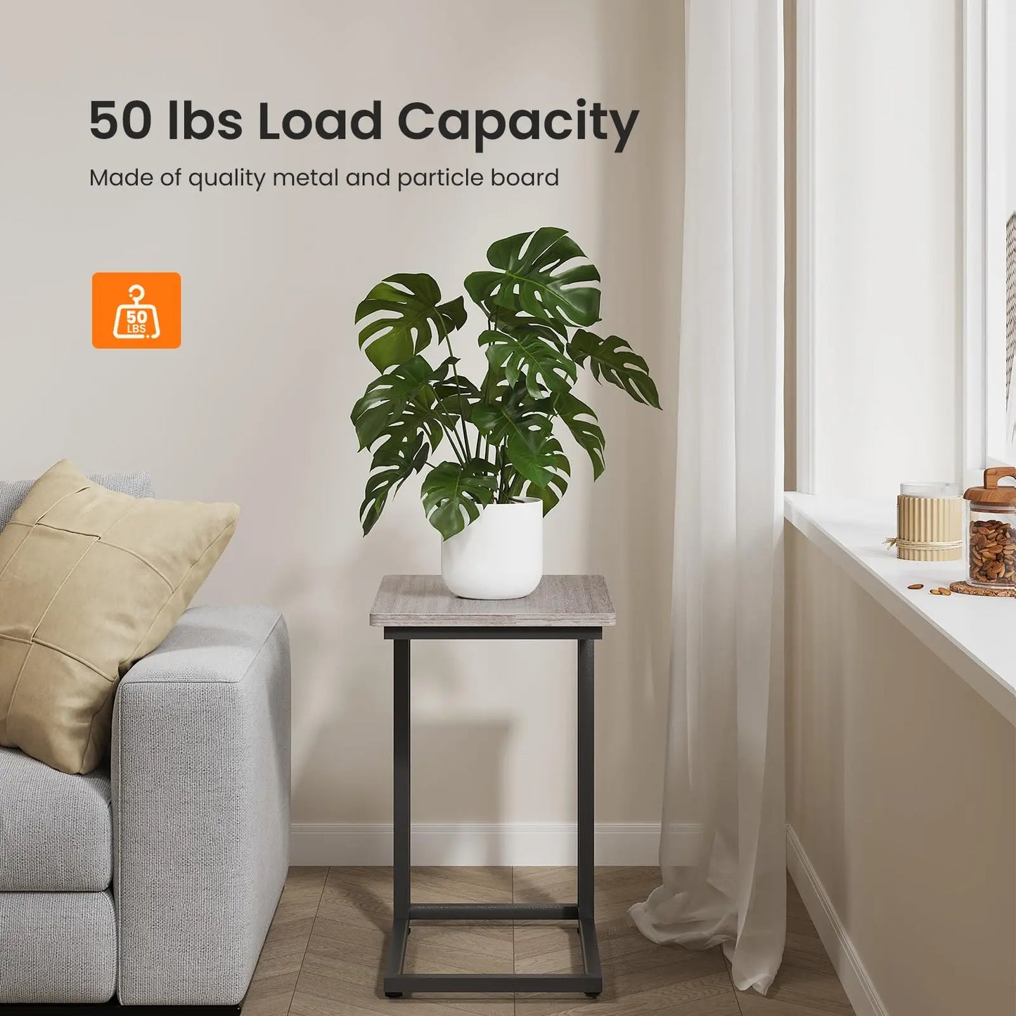 Wood Sofa Table Portable Rolling with Wheels