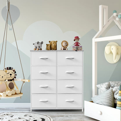 8 Fabric Drawers Storage Cabinet Steel Frame Assembly