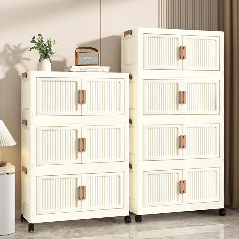 Foldable Plastic Storage Cabinet, Easy Assembly