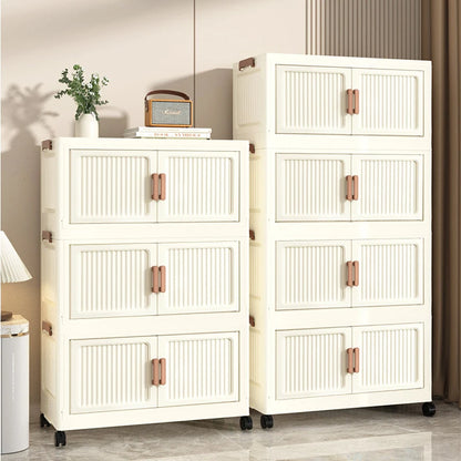 Foldable Plastic Storage Cabinet, Easy Assembly