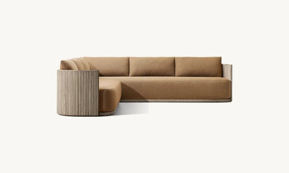 Outdoor Patio Teak Sectional Sofa Set Waterproof