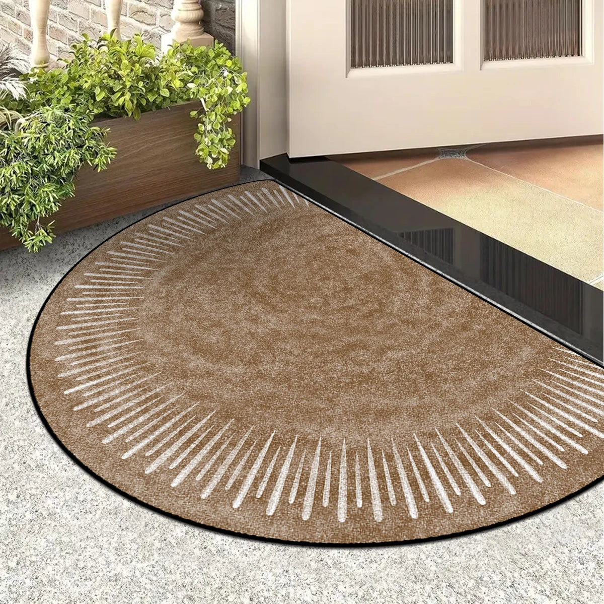 Semi-circular Carpet Outdoor Rug Modern Art