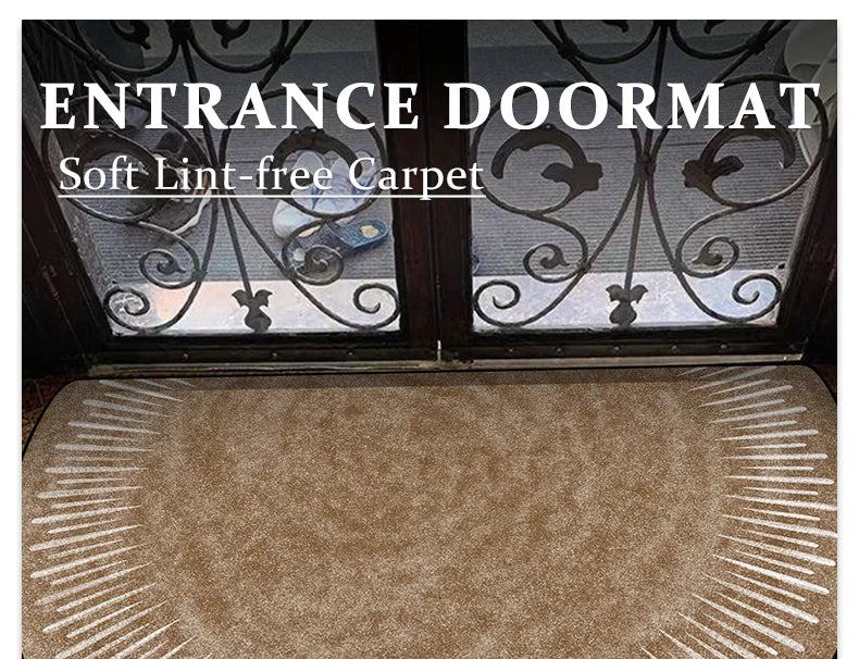 Semi-circular Outdoor Rug Modern Art Style