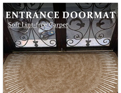 Semi-circular Outdoor Rug Modern Art Style