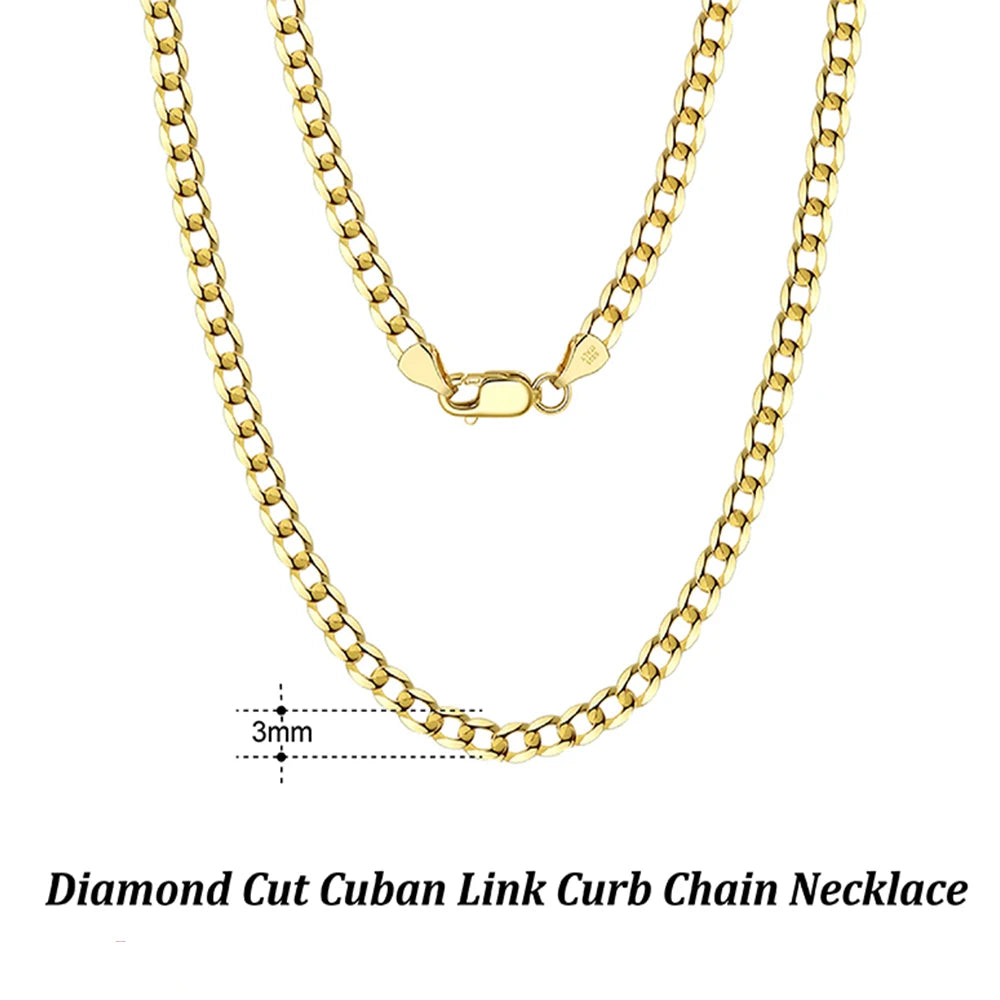 Italian Diamond Cut Cuban Link Chain Necklace