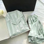 2Pcs/set Ice Silk Women's Pajamas Short Sleeve Short Pants