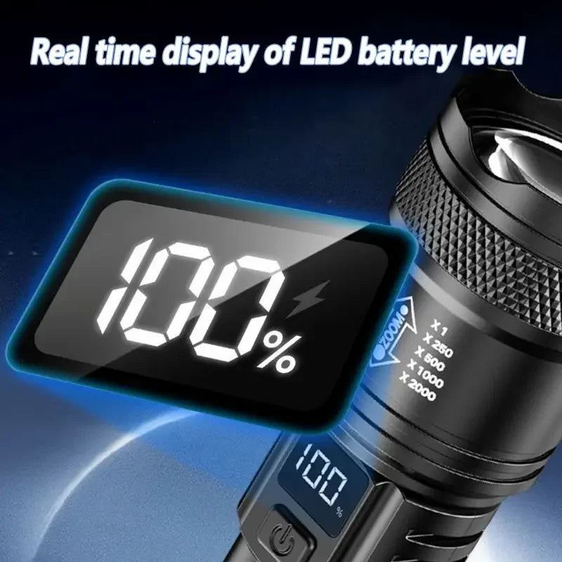 Rechargeable LED Flashlight Zoomable Torch