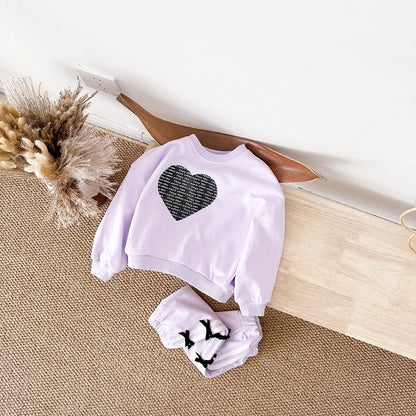 Love Sweatshirt Long Sleeve +Bow Pants