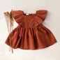 Baby Girls Linen Cotton Princess Dress