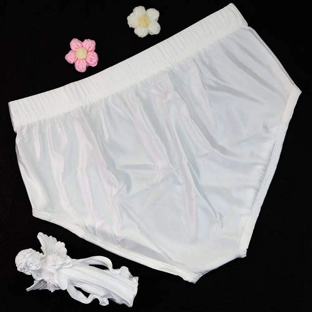 Shiny Ice Silk Satin Tight Elastic Panties