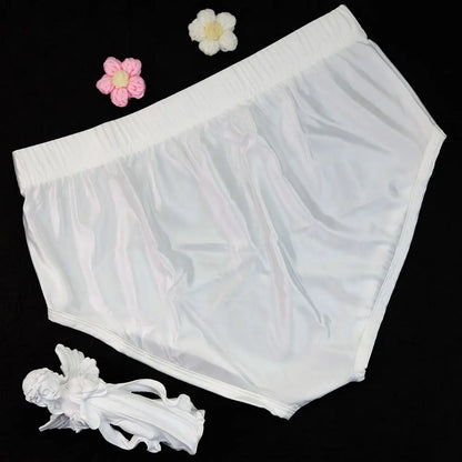 Shiny Ice Silk Satin Tight Elastic Panties