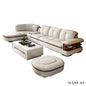 Luxury L-Shaped Genuine Leather Sectional Sofa Set