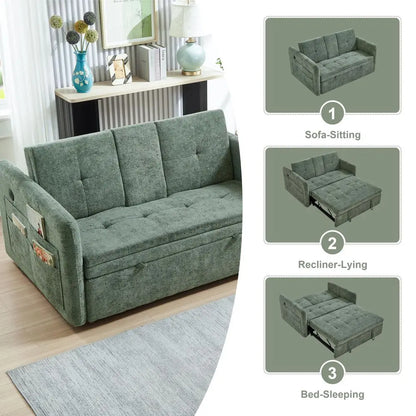 Convertible Sofa Bed with Cup Holder, USB
