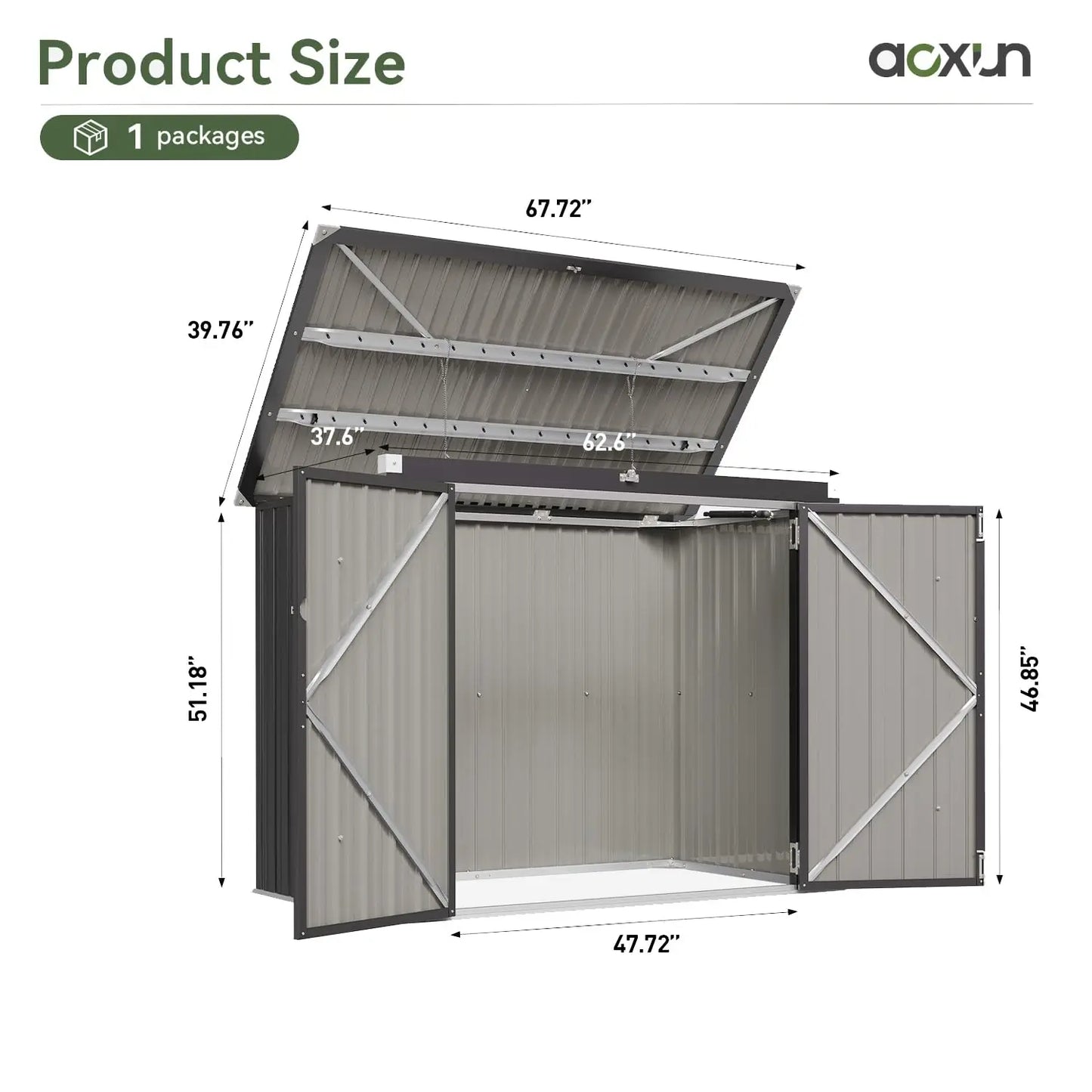 Metal Outdoor Storage Shed with Chain Lid