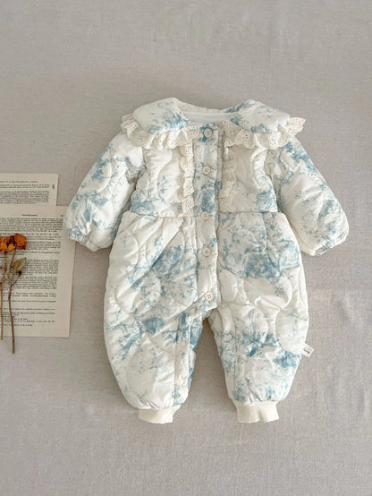 Infant Baby Girls Long Sleeve Cotton Jumpsuit