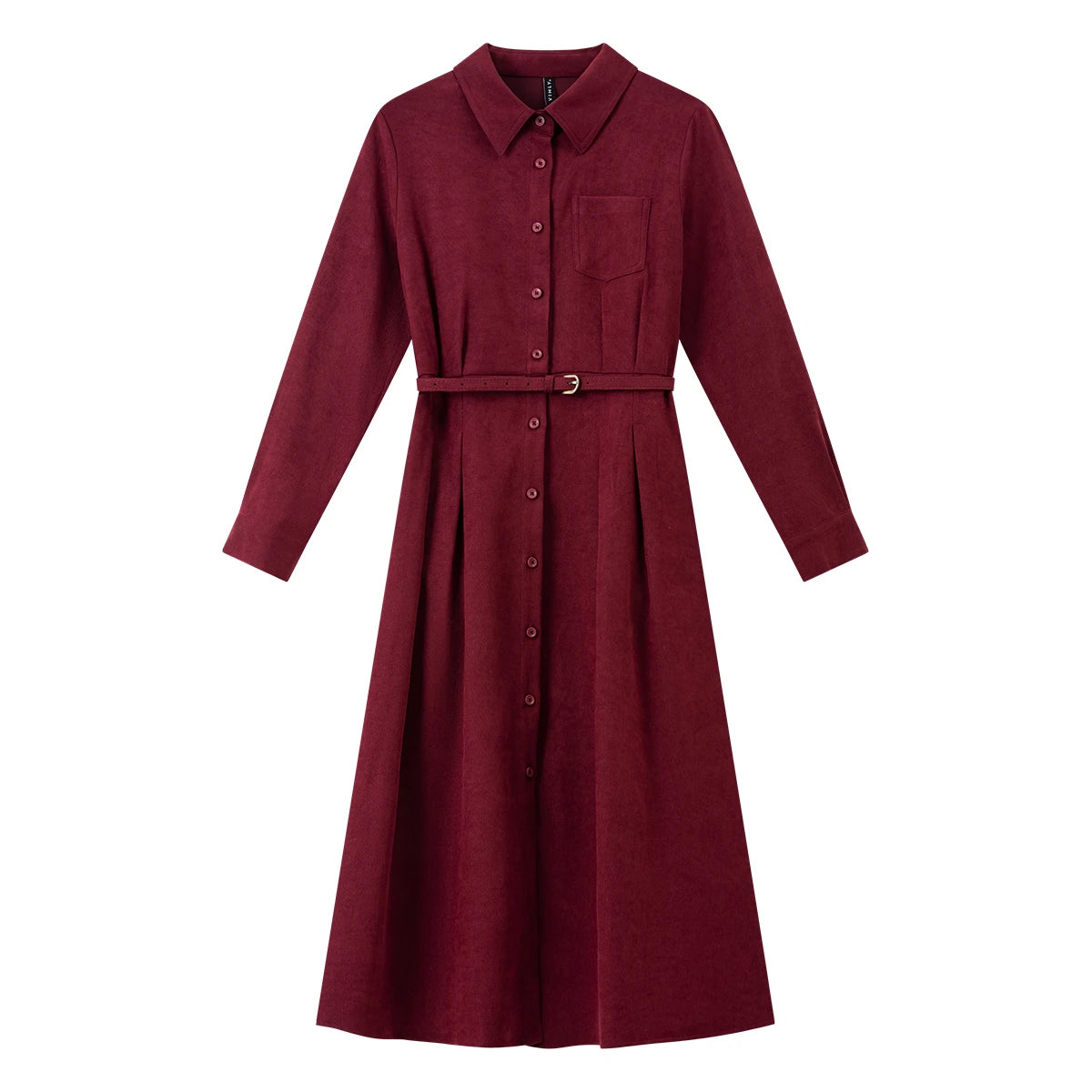 Woman Red Long Dress French Style Vintage