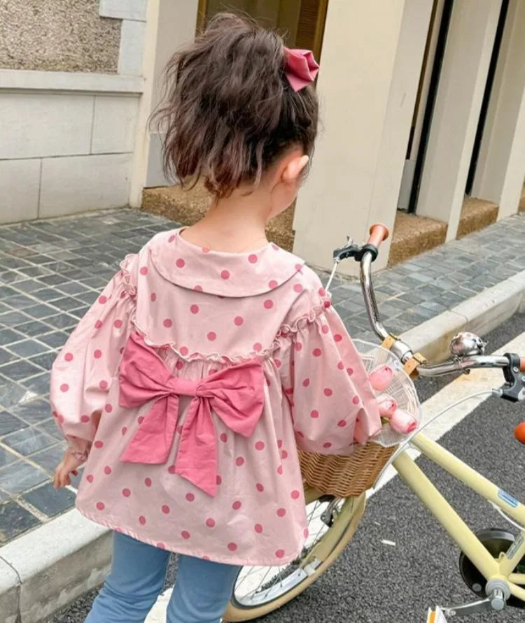 Long Sleeve Blouse with Bow Tie Trendy