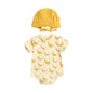 2 Pcs Jumpsuit Outfit Girls/Boys Banana Pineapple