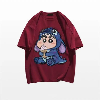 Shin Chan Cartoon Character Women's Fashion T-shirt