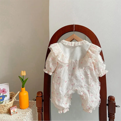 Infant Princess Style Cute Floral Lace Jumpsuits